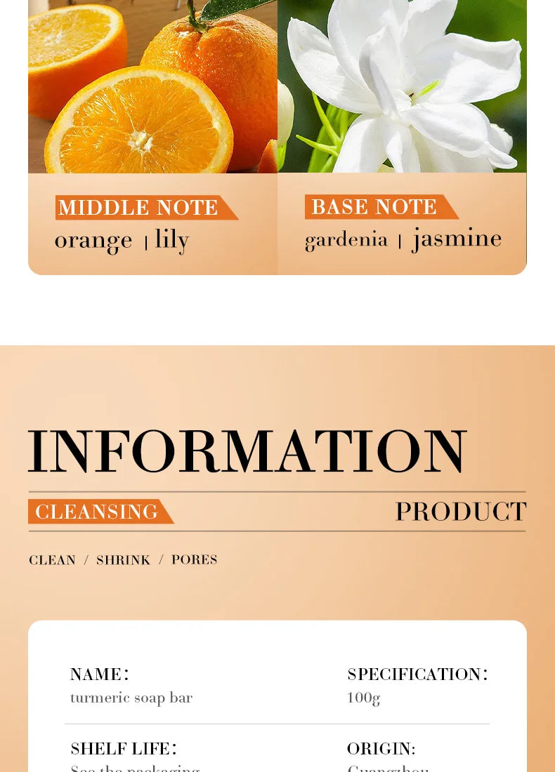 Turmeric Soap Body Cleaning Lightening Dark Underarm